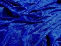 Crushed Velvet Velour Fabric Material - ROYAL
